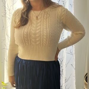 Cream Cable Knit Sweater